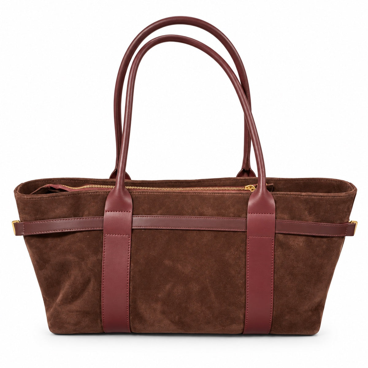 Borsa shopper donna in camoscio con manici lunghi