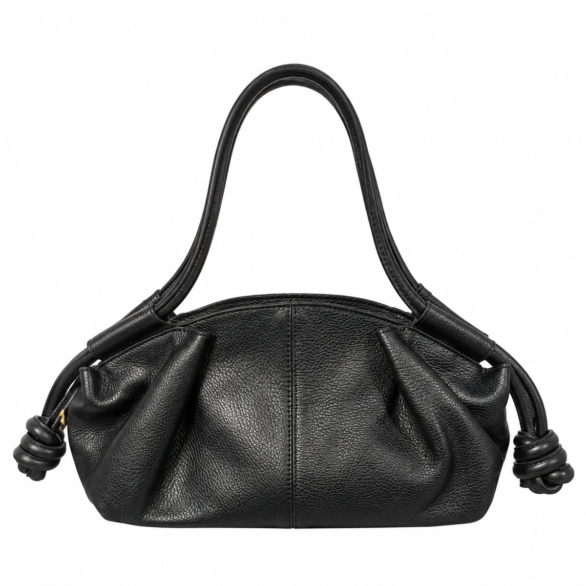 Borsa donna in vera pelle con nodi e drappeggio