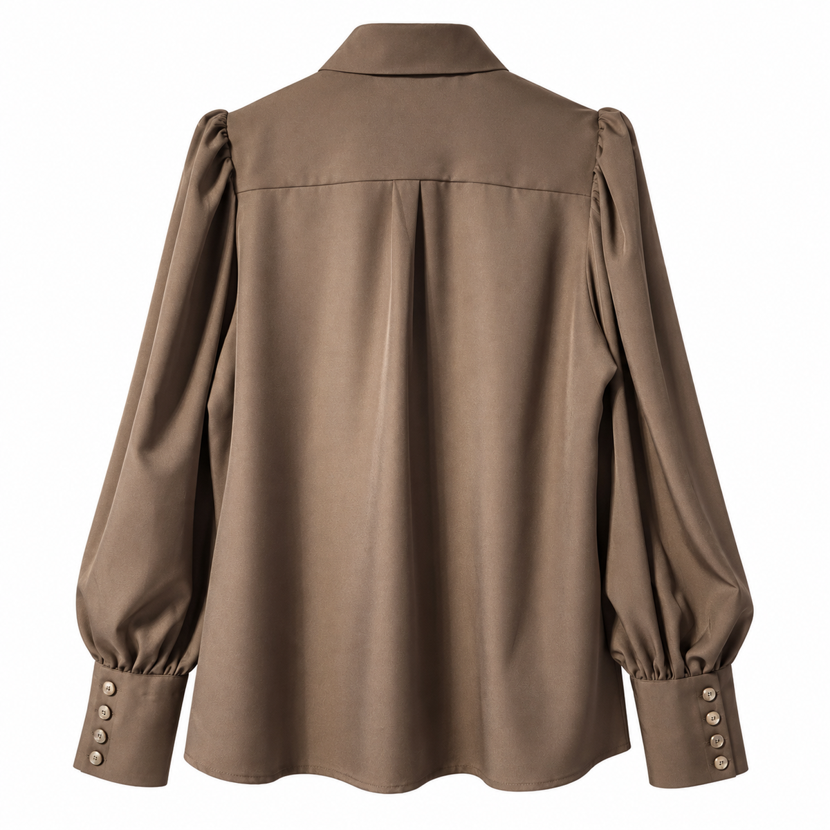 Camicia donna in 100% seta con maniche a sbuffo
