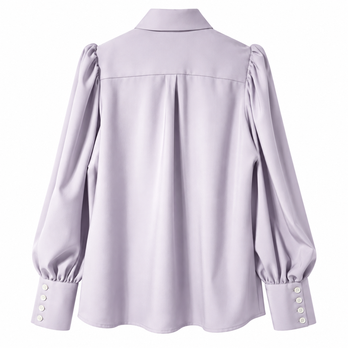 Camicia donna in 100% seta con maniche a sbuffo