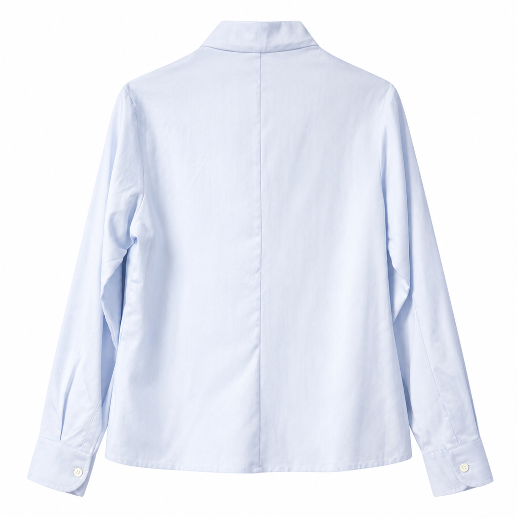 Camicia donna in cotone a lisca con collo revers