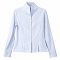 Camicia donna in cotone a lisca con collo revers