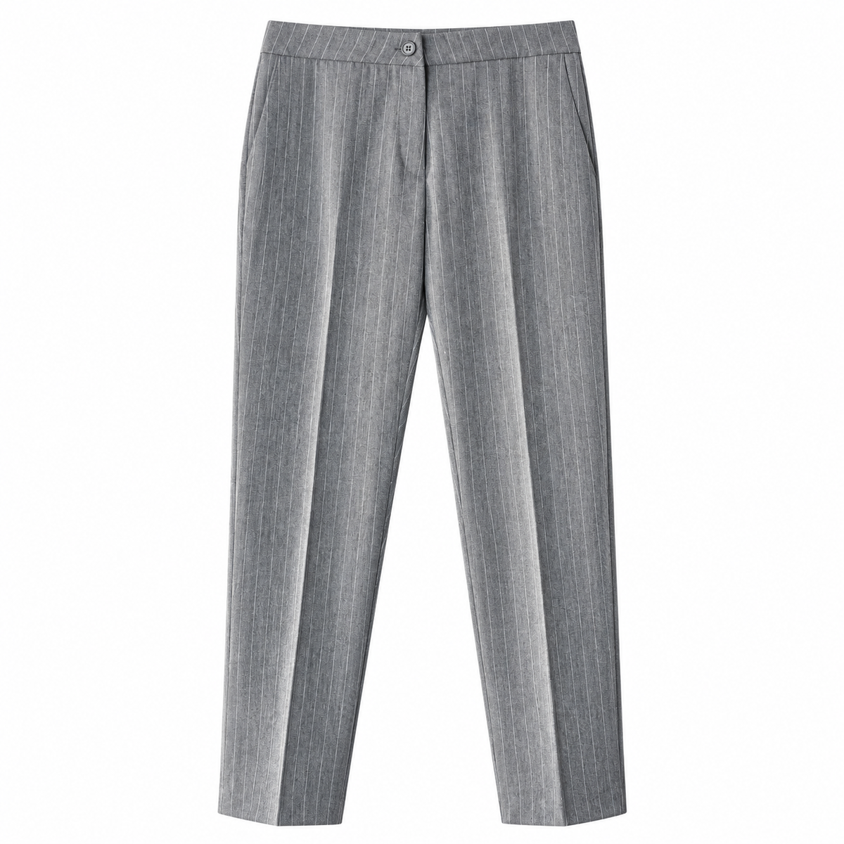 Pantalone donna gessato a sigaretta con pinces