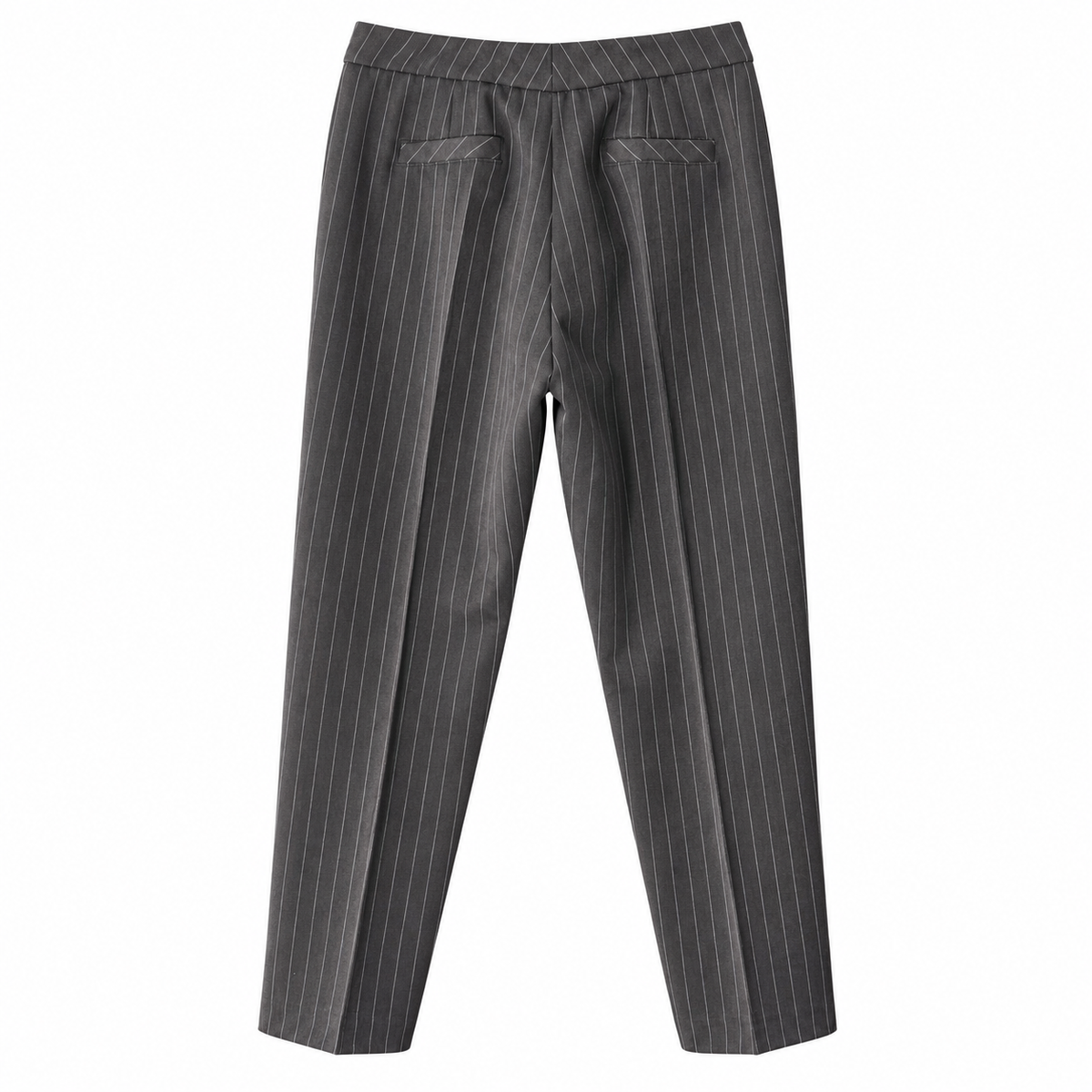 Pantalone donna gessato a sigaretta con pinces