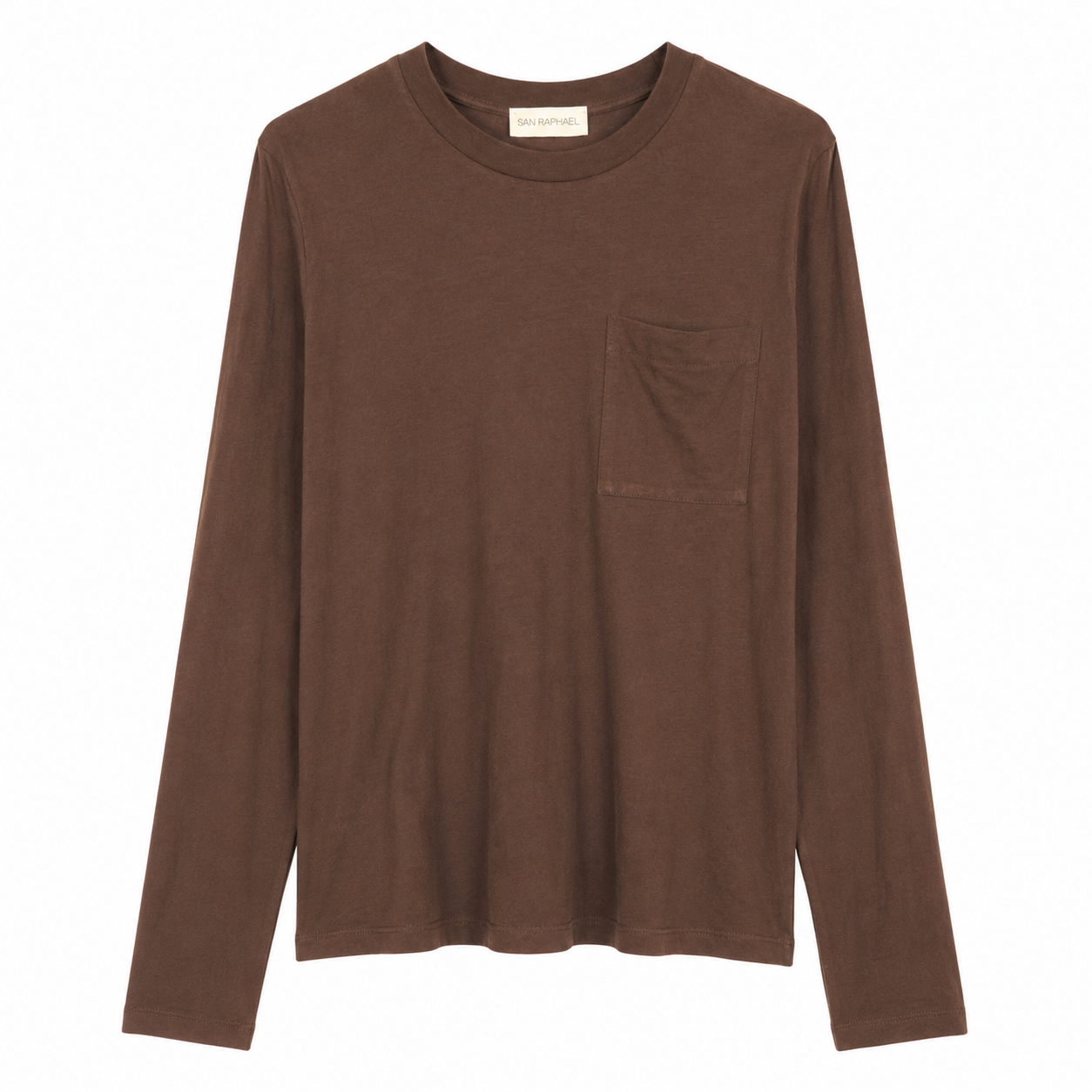 Maglia Donna a Maniche Lunghe con Taschino – T-Shirt Basic Girocollo
