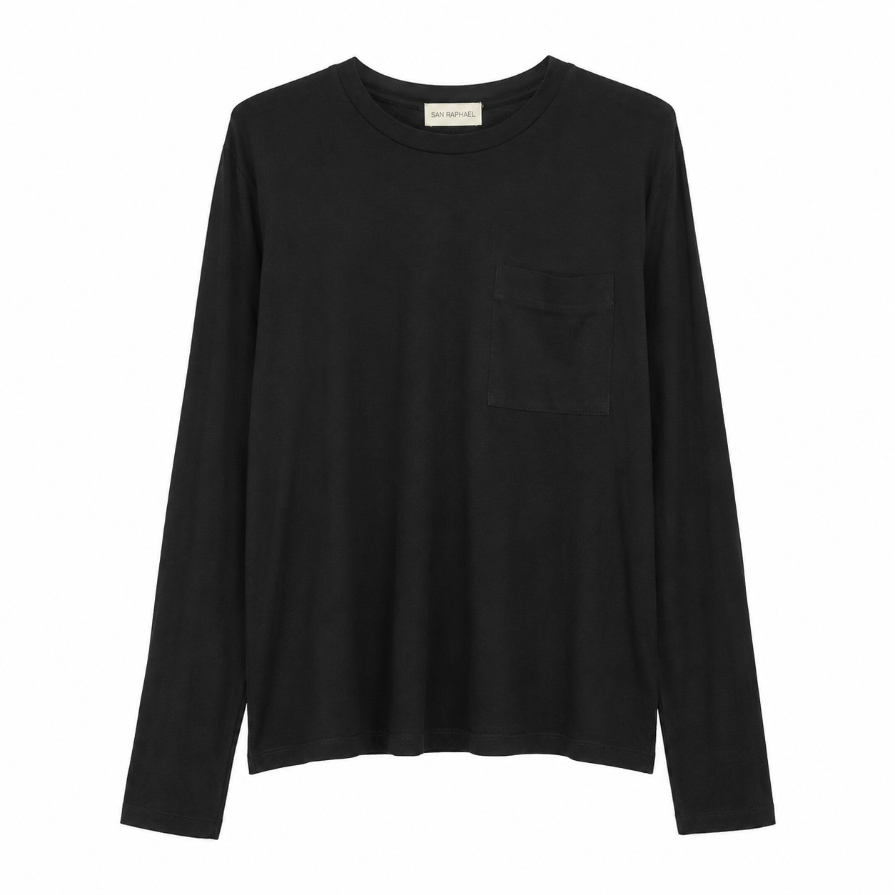 Maglia Donna a Maniche Lunghe con Taschino – T-Shirt Basic Girocollo