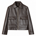 Blouson donna in ecopelle color moro