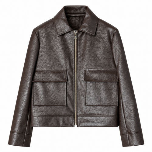 Blouson donna in ecopelle color moro