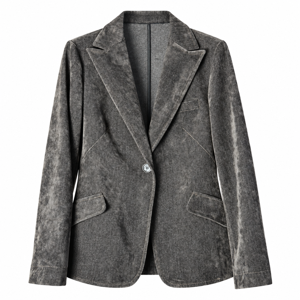 Giacca donna sfiancata in tessuto smerigliato